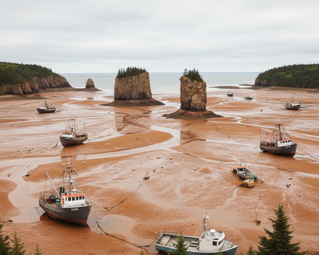 A Nova Scotia tidal bay at extreme low water